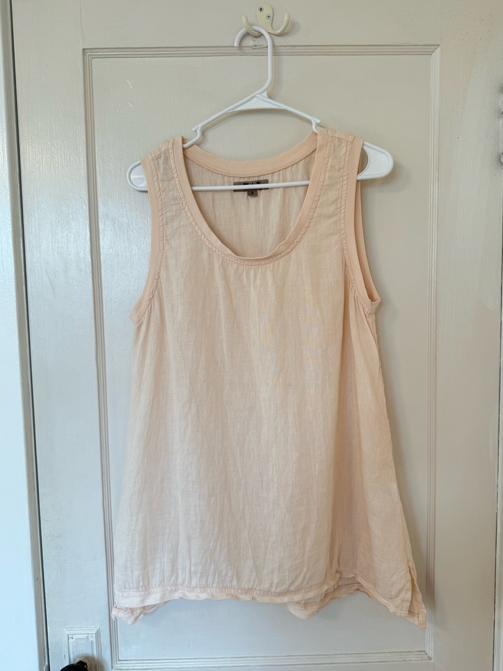 Flax Cream Linen Tunic Tank Top - Size Small